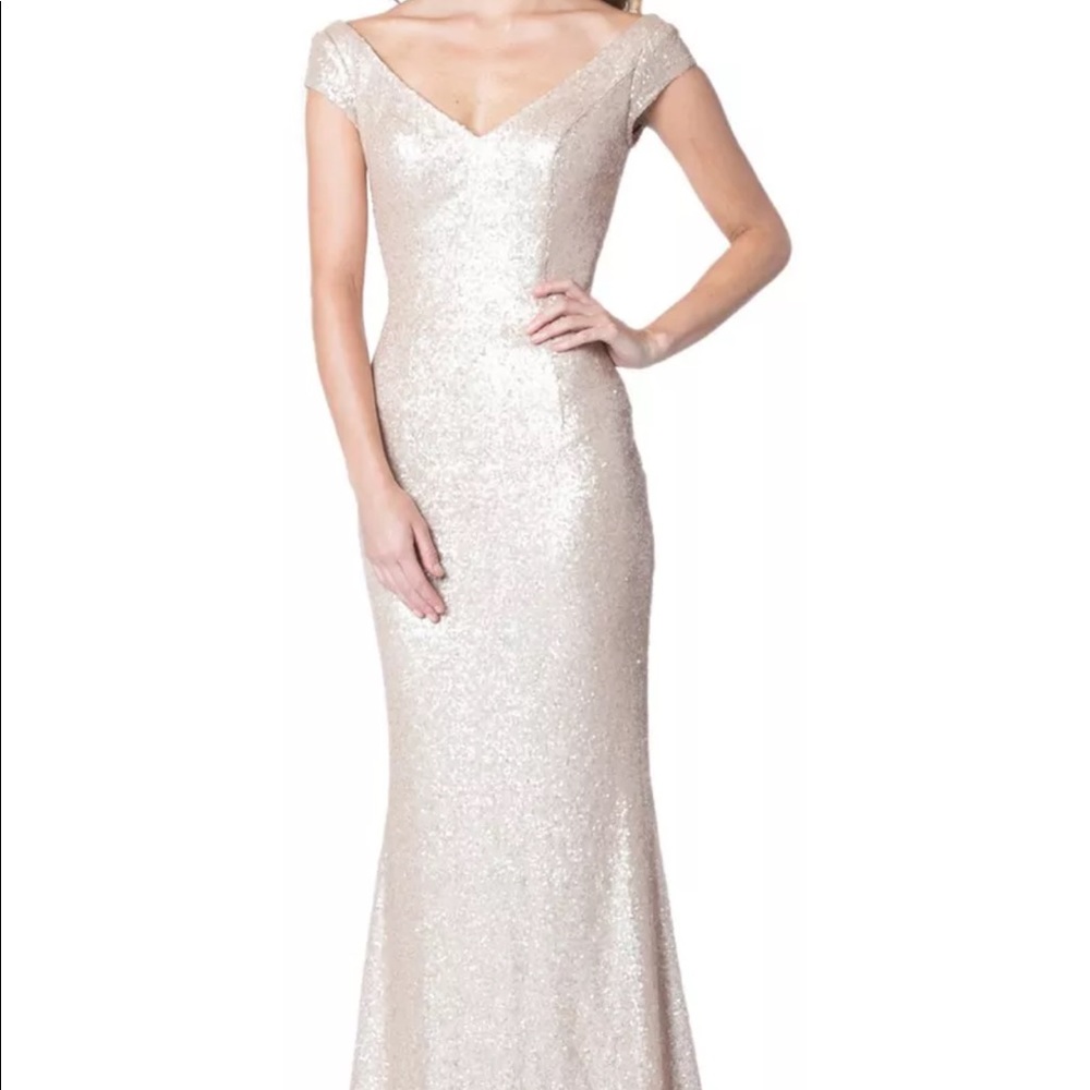 Bari Jay Sequin Rosegold Dress